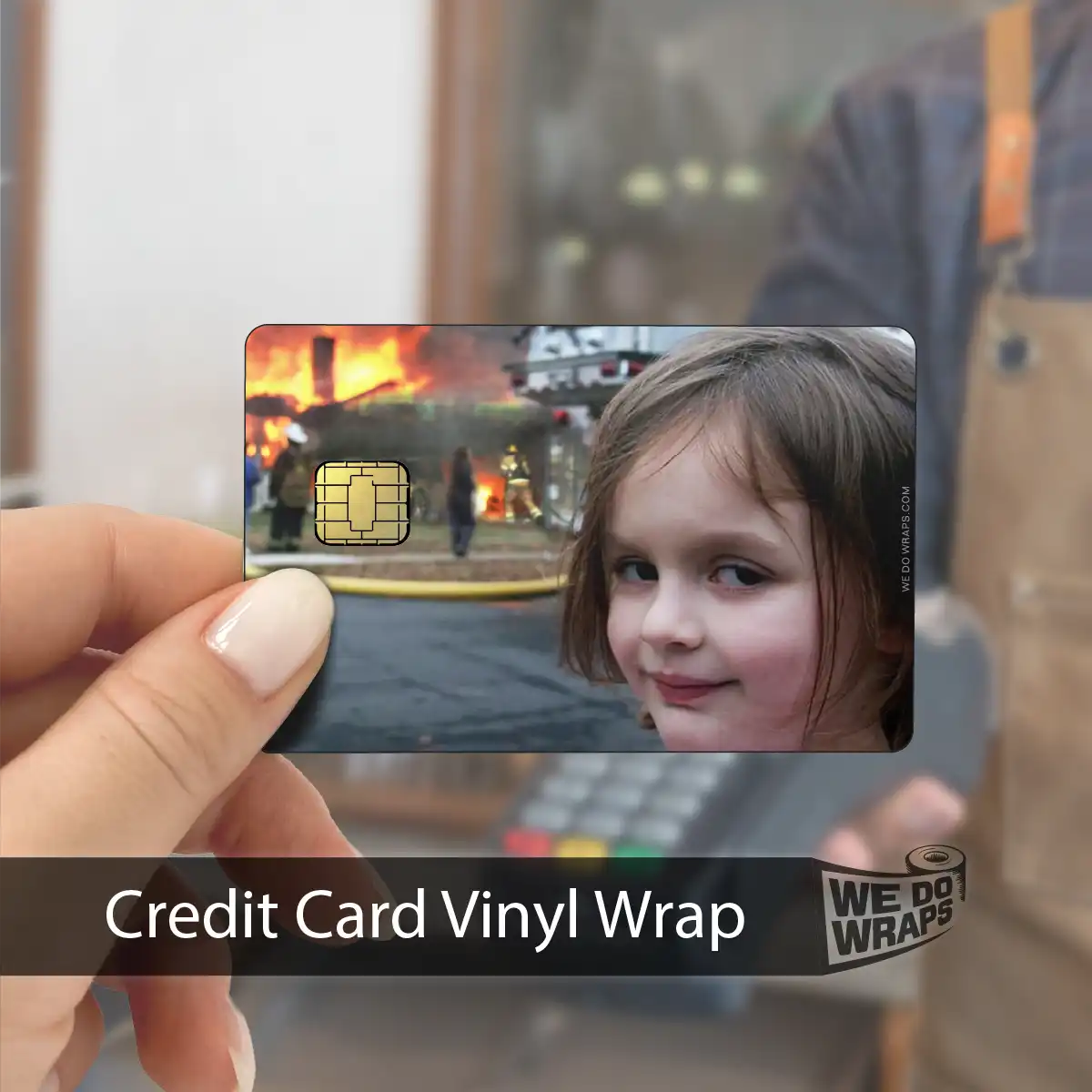 Burning House Girl Meme | NFC Key Card Wrap