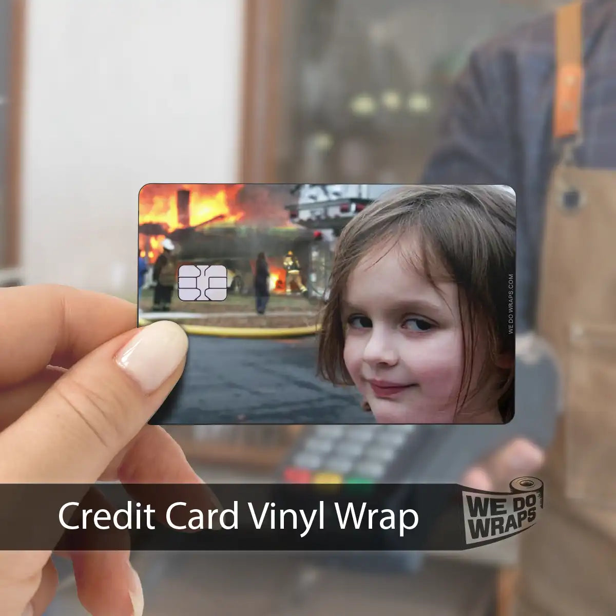 Burning House Girl Meme | NFC Key Card Wrap