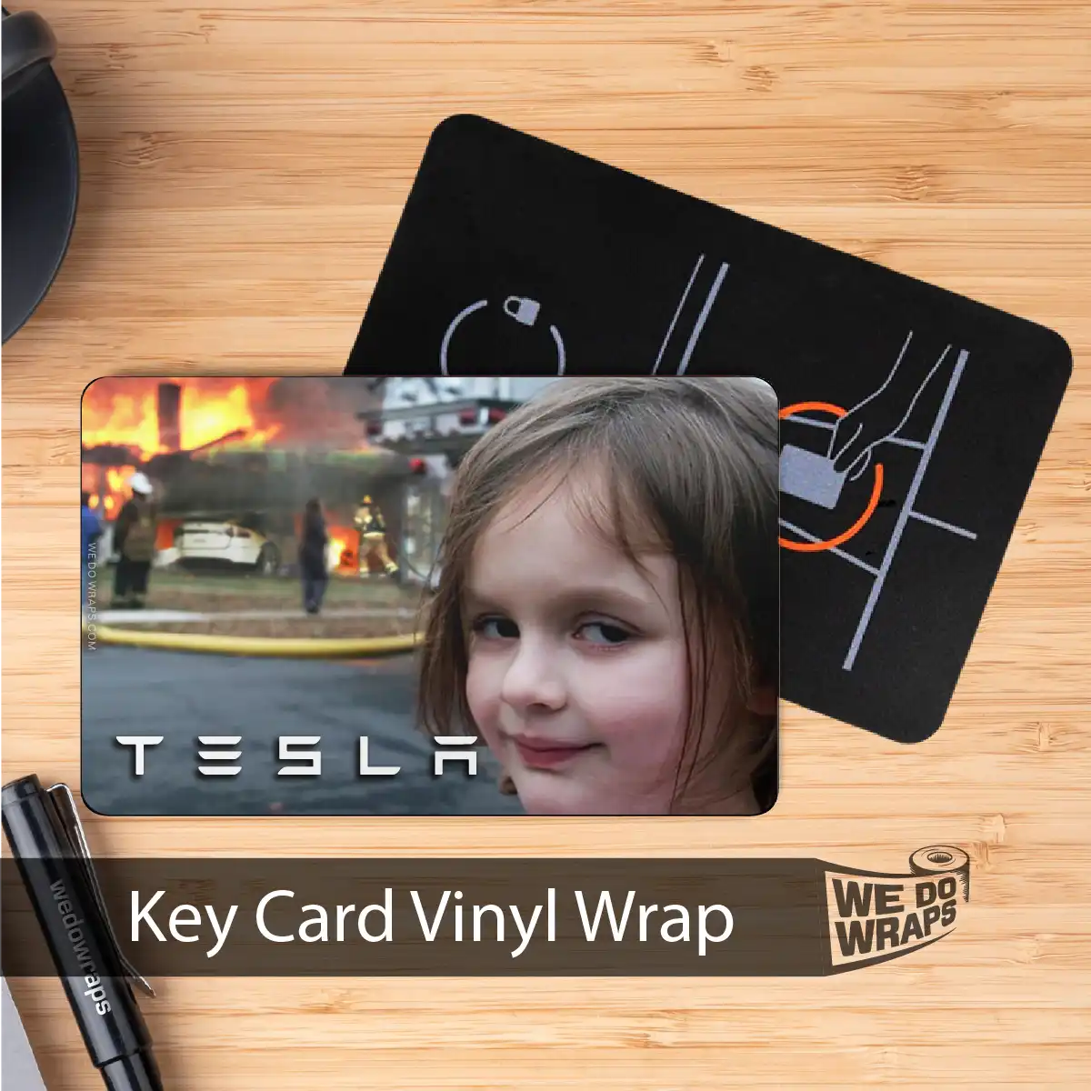Burning House Girl Meme | NFC Key Card Wrap