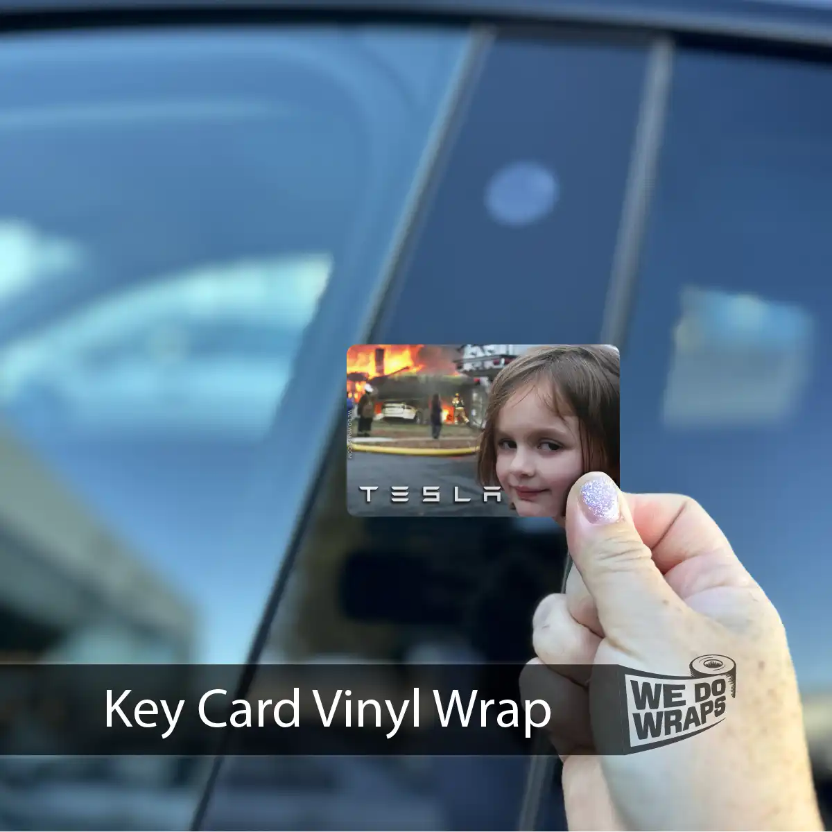Burning House Girl Meme | NFC Key Card Wrap