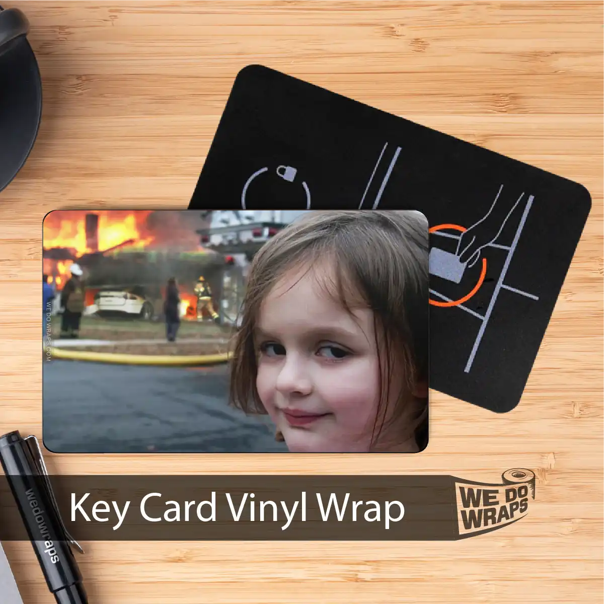Burning House Girl Meme | NFC Key Card Wrap
