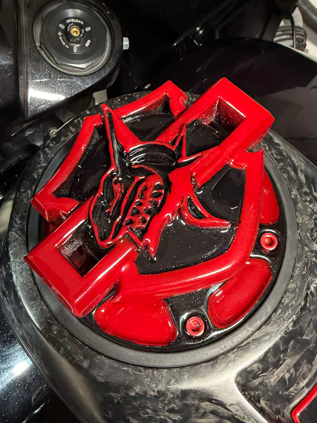 23.5+ Shark Shield themed fuel cap assembly