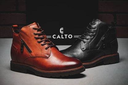 CALTO - Y42072 - 2.8 Inches Taller (Brown) - Dressy Casual Boots