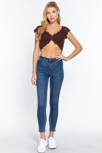 “Mia” Chocolate Crop Top