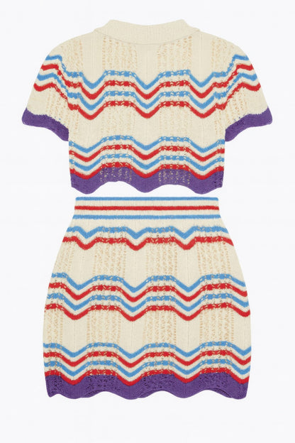 Zig Zag Crochet Two Piece Set