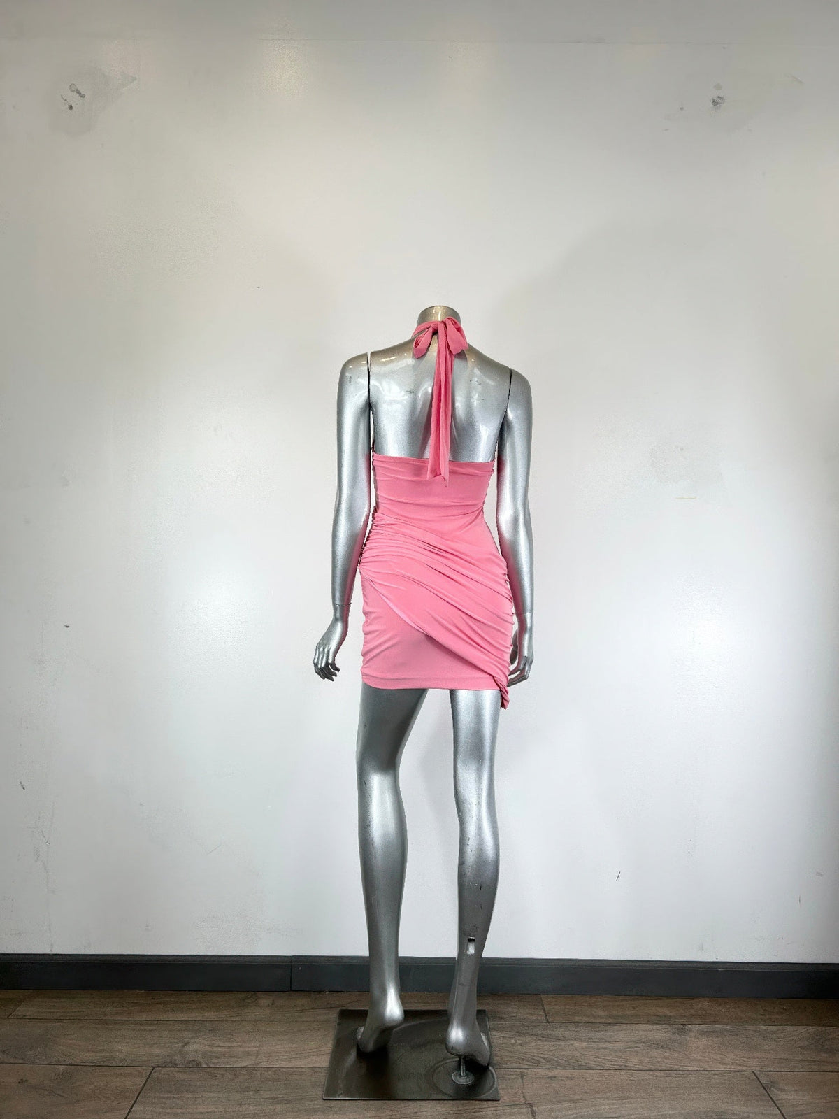 Sleeveless Mini Dress With A Halter Neck