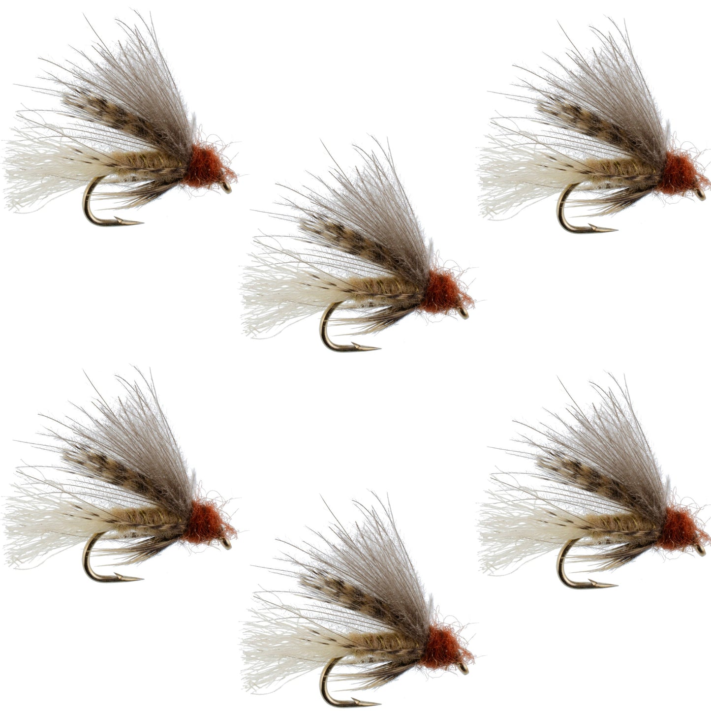 Tan CDC Caddis Emerger 6 Flies Hook Size 14