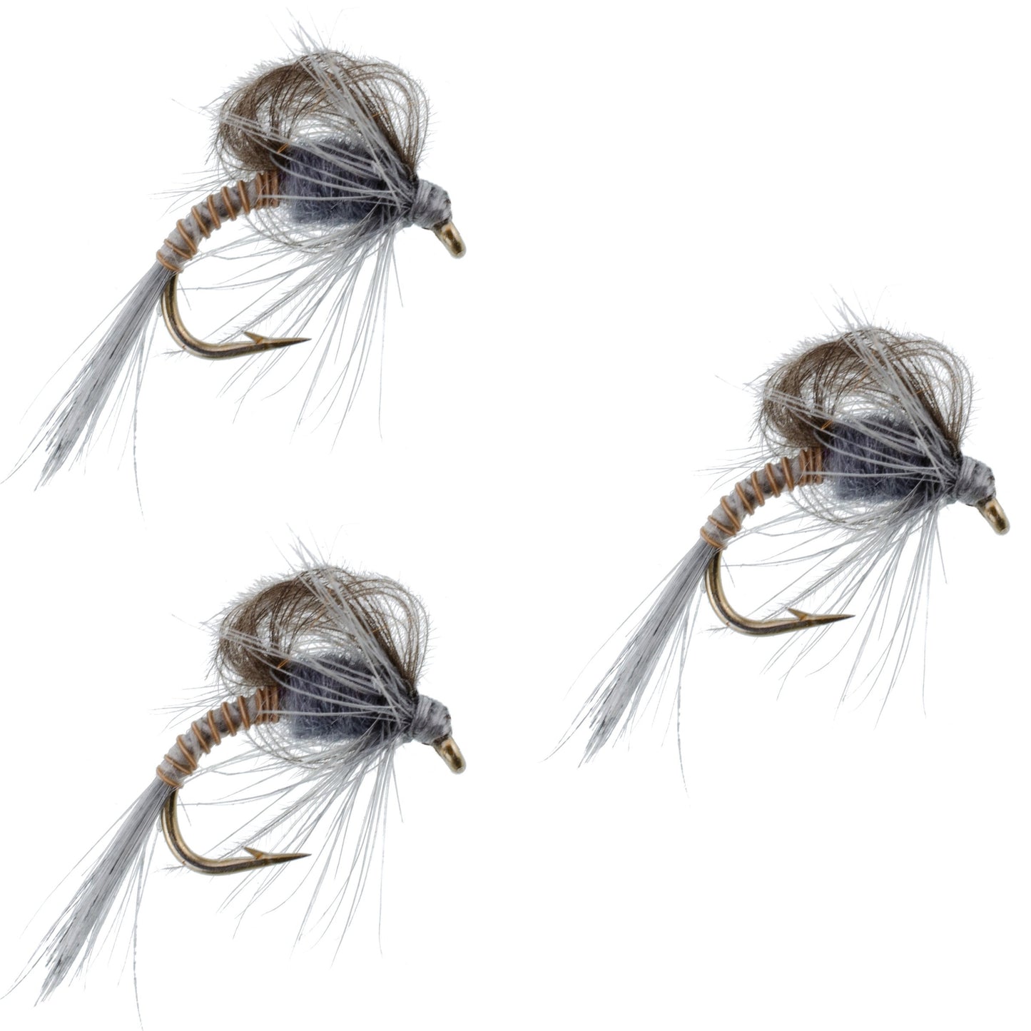 3 Pack CDC Loop Wing Adams Emerger Fly - Hook Size 18