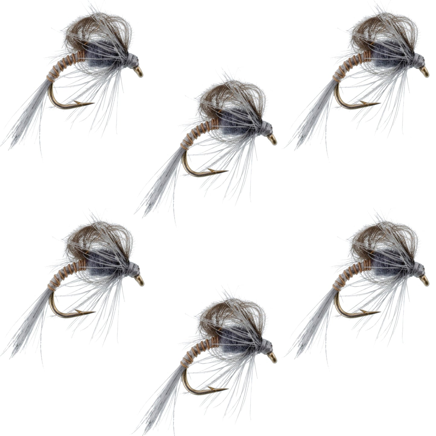 CDC Loop Wing Adams Emerger Fly 6 Flies - Hook Size 16