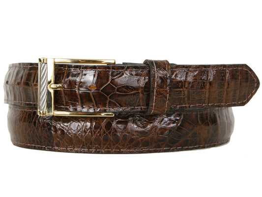 Maurice Baby Crocodile Belt - Brown