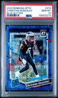 Graded 2024 Panini Donruss Optic Christian Gonzalez #274 Blue Glitter Rookie RC Football Card PSA 10 Gem Mint