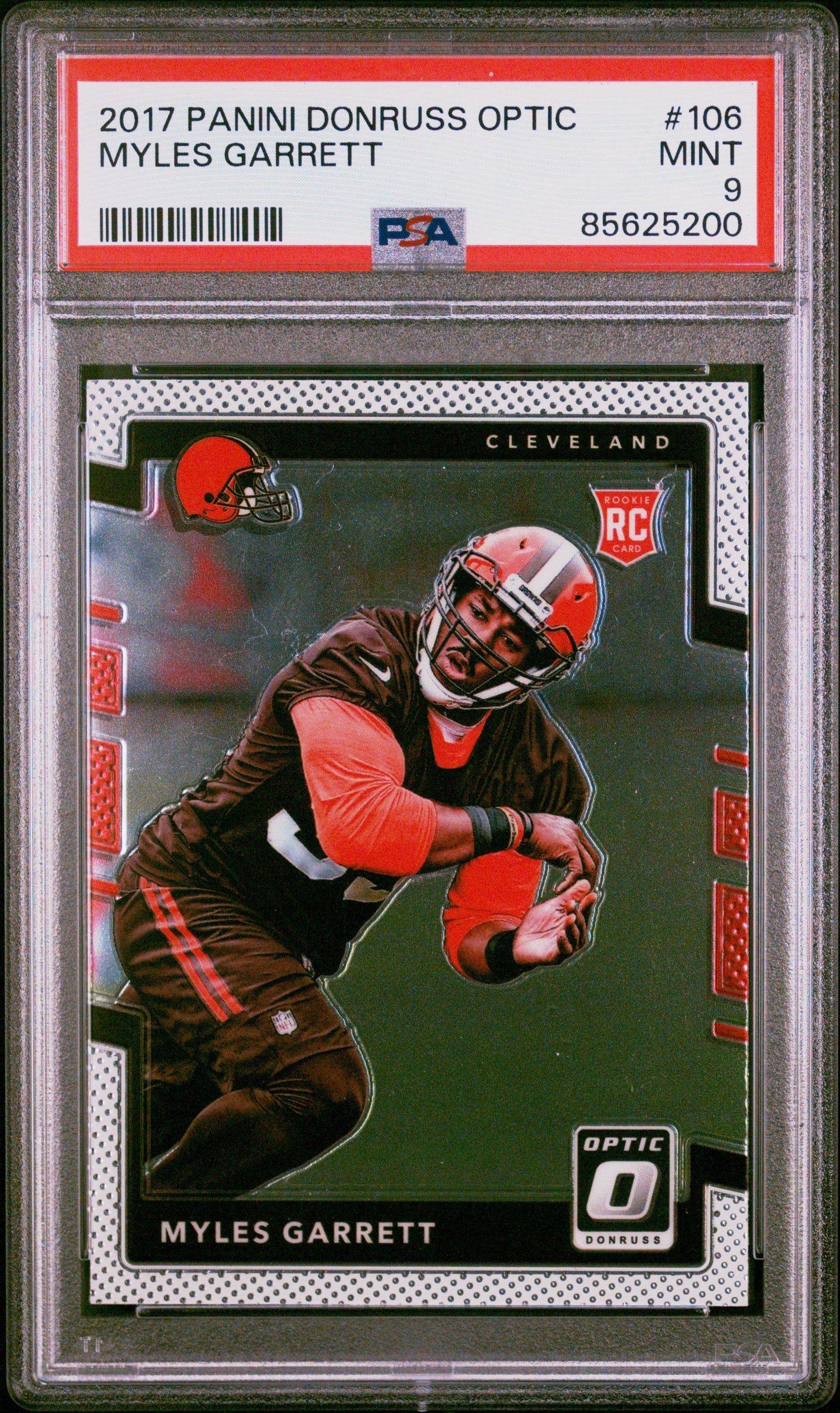 Graded 2017 Panini Donruss Optic Myles Garrett #106 Rookie RC Football Card PSA 9 Mint