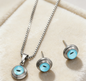Evil Eye Stainless Steel Necklace & Earrings