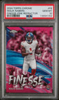 Graded 2024 Topps Chrome Malik Nabers #F6 Finesse Pink Refractor Rookie RC Football Card PSA 10 Gem Mint