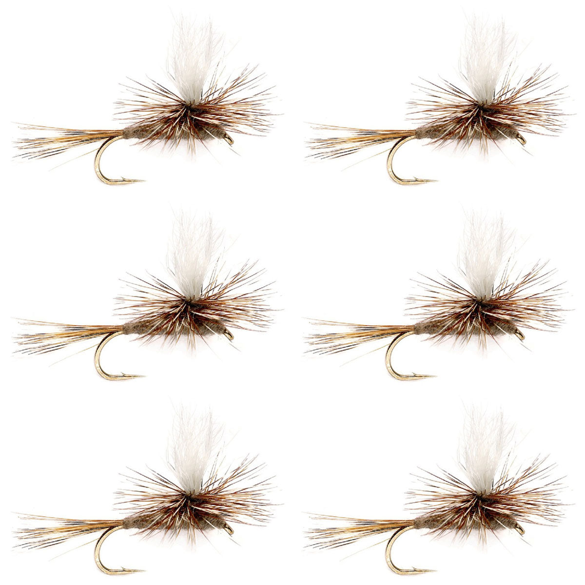Adams Parachute Classic Dry Fly - 6 Flies Hook Size 10
