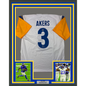 Framed Autographed/Signed Cam Akers 35x39 Los Angeles LA White Football Jersey Beckett BAS COA