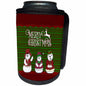3dRose Christmas Snow People Dressed in Clothes, Red and... - Can Cooler Bottle Wrap (cc_329058)