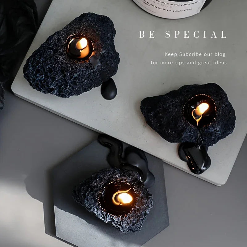 Candles - Meteorite Stone Set