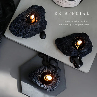 Candles - Meteorite Stone Set