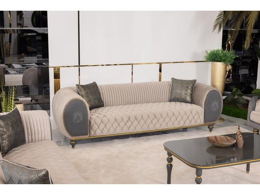 Capella Beige/Gray Living Room Set