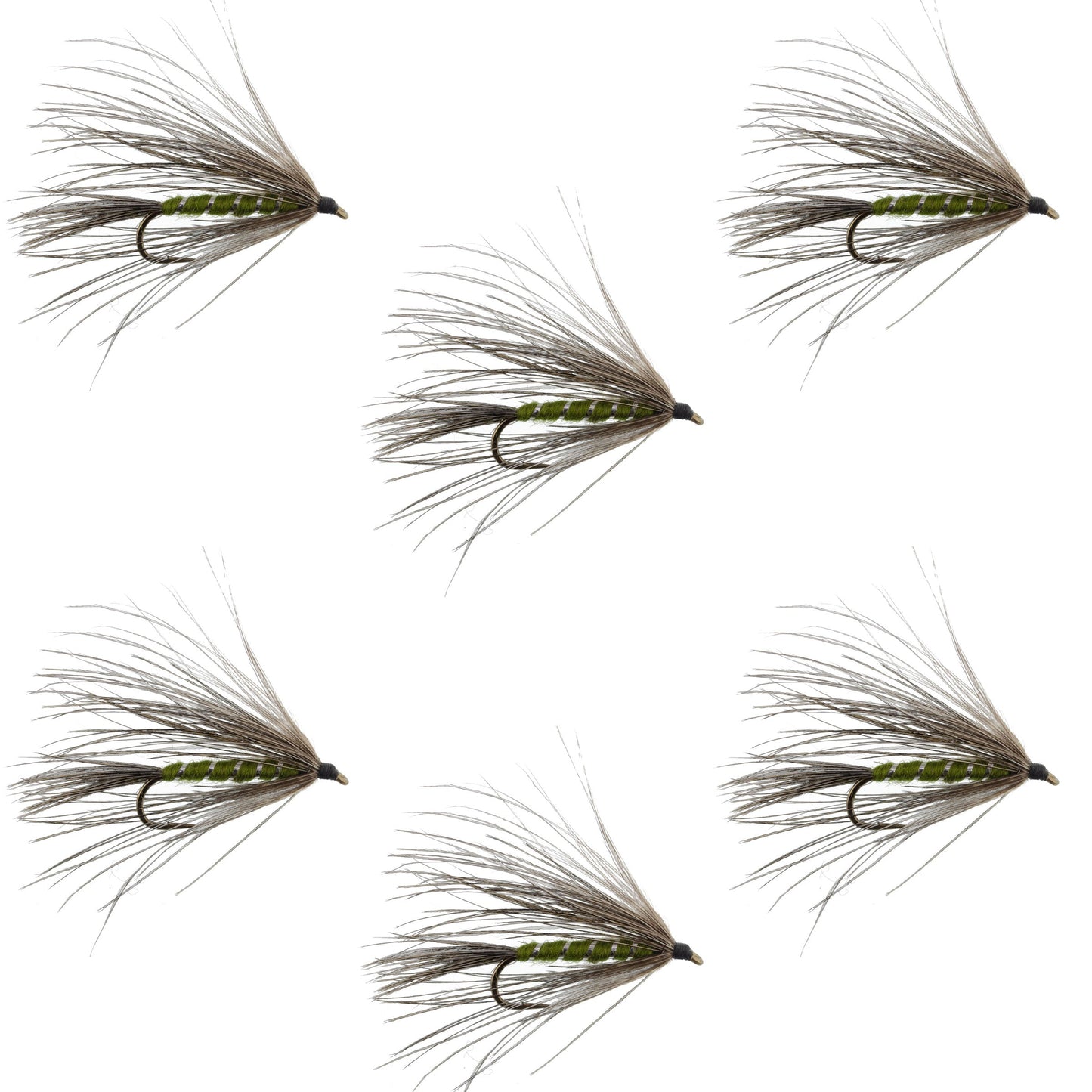 Carey Special Soft Hackle Grouse and Olive Wet Fly - 6 Flies Hook Size 10