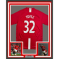 Framed Autographed/Signed Carlos Tevez 35x39 Manchester United Red Soccer Jersey Beckett BAS COA