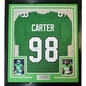 Framed Autographed/Signed Jalen Carter 35x39 Philadelphia Kelly Green Football Jersey Beckett BAS COA