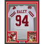 Framed Autographed/Signed Charles Haley 35x39 San Francisco White Football Jersey JSA COA