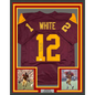 Framed Autographed/Signed Charles White 35x39 79 Heisman USC Southen Cal Maroon College Football Jersey JSA COA