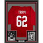Framed Autographed/Signed Charley Trippi 35xx39 Arizona Red Football Jersey JSA COA