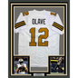 Framed Autographed/Signed Chris Olave 35x39 New Orleans White Color Rush Football Jersey Beckett BAS COA