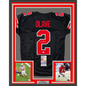 Framed Autographed/Signed Chris Olave 35x39 Ohio State Black College Football Jersey JSA COA