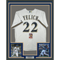 Framed Autographed/Signed Christian Yelich 35x39 18 NL MVP Milwaukee Brewers White Cool Base Baseball Jersey JSA COA