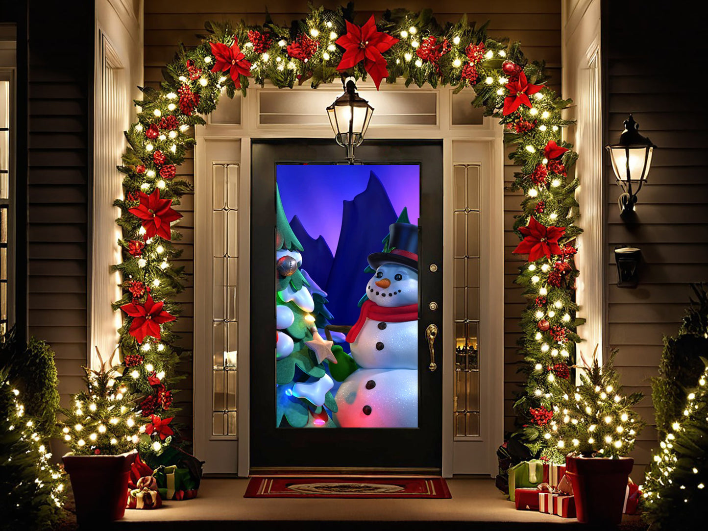 Christmas Digital Decoration Kit Includes 7 AtmosFX® Video Effects for Christmas + HD Super Bright Projector + 48” x 72” Holographic Projection Screen