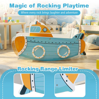 Wooden Submarine Rocking Climber with Rotating Propeller