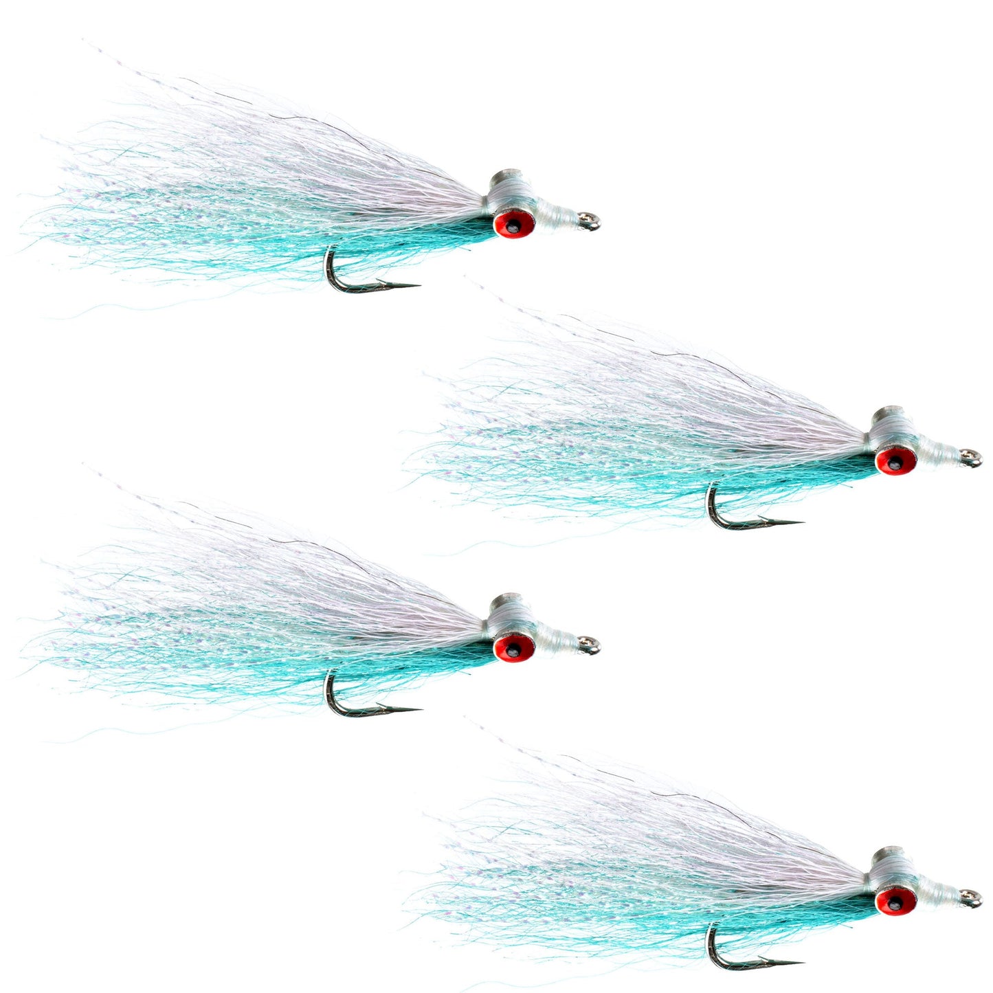 Clousers Deep Minnow Blue/White Streamer- 4 Saltwater Flies - Size 1/0