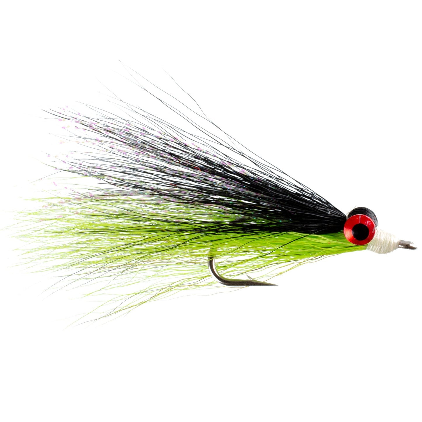Clousers Deep Minnow Black/Chartreuse Streamer- 4 Saltwater - Size 1/0