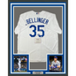 Framed Autographed/Signed Cody Bellinger 35x39 Los Angeles LA Dodgers White Authentic Baseball Jersey Fanatics COA