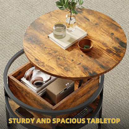 Coffee Table - Adjustable Black 60cm