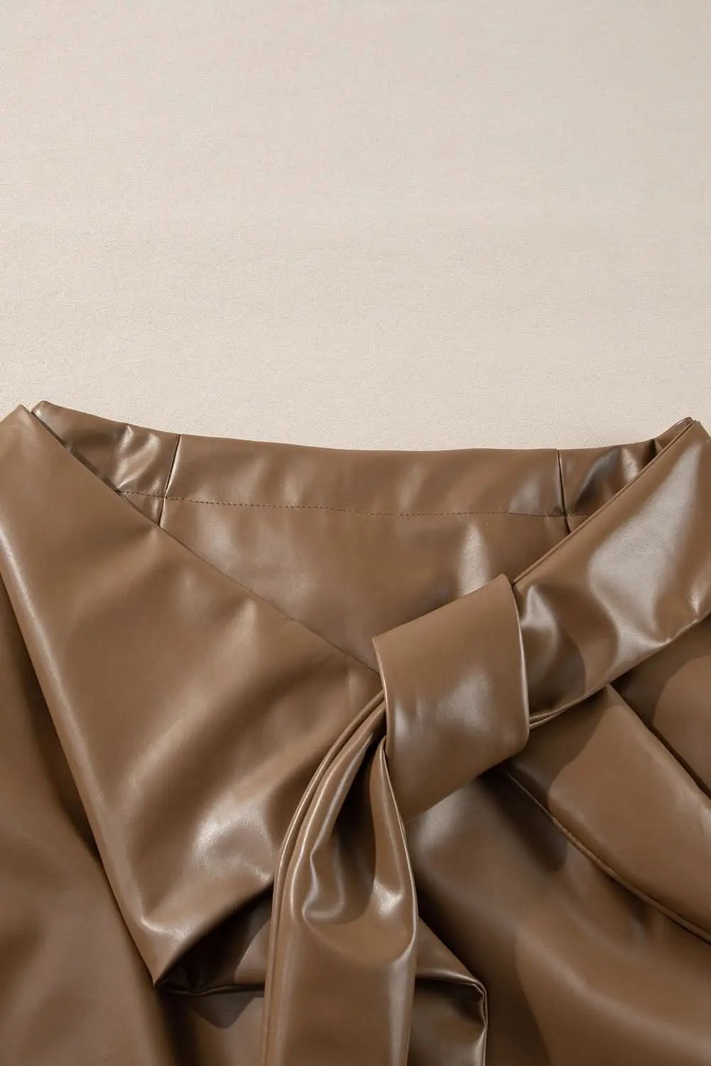 Love Salve Faux Leather Mini Skirt With Bow Detail — Fall Fashion