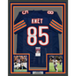 Framed Autographed/Signed Cole Kmet 35x39 Chicago Blue Football Jersey JSA COA