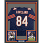 Framed Autographed/Signed Colston Loveland 35x39 Chicago Blue Football Jersey Beckett BAS COA