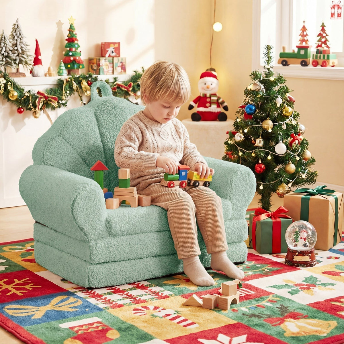 Convertible Kids Sofa 2-in-1 Fold out Toddler Couch Chair