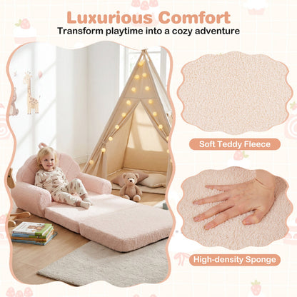 Convertible Kids Sofa 2-in-1 Fold out Toddler Couch Chair