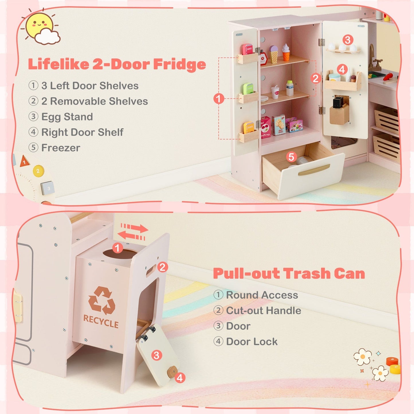 Corner Play Kitchen with Lights and Sounds for Ages 3+