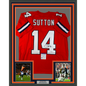Framed Autographed/Signed Courtland Sutton 35x39 Denver Retro Orange Football Jersey PSA/DNA COA