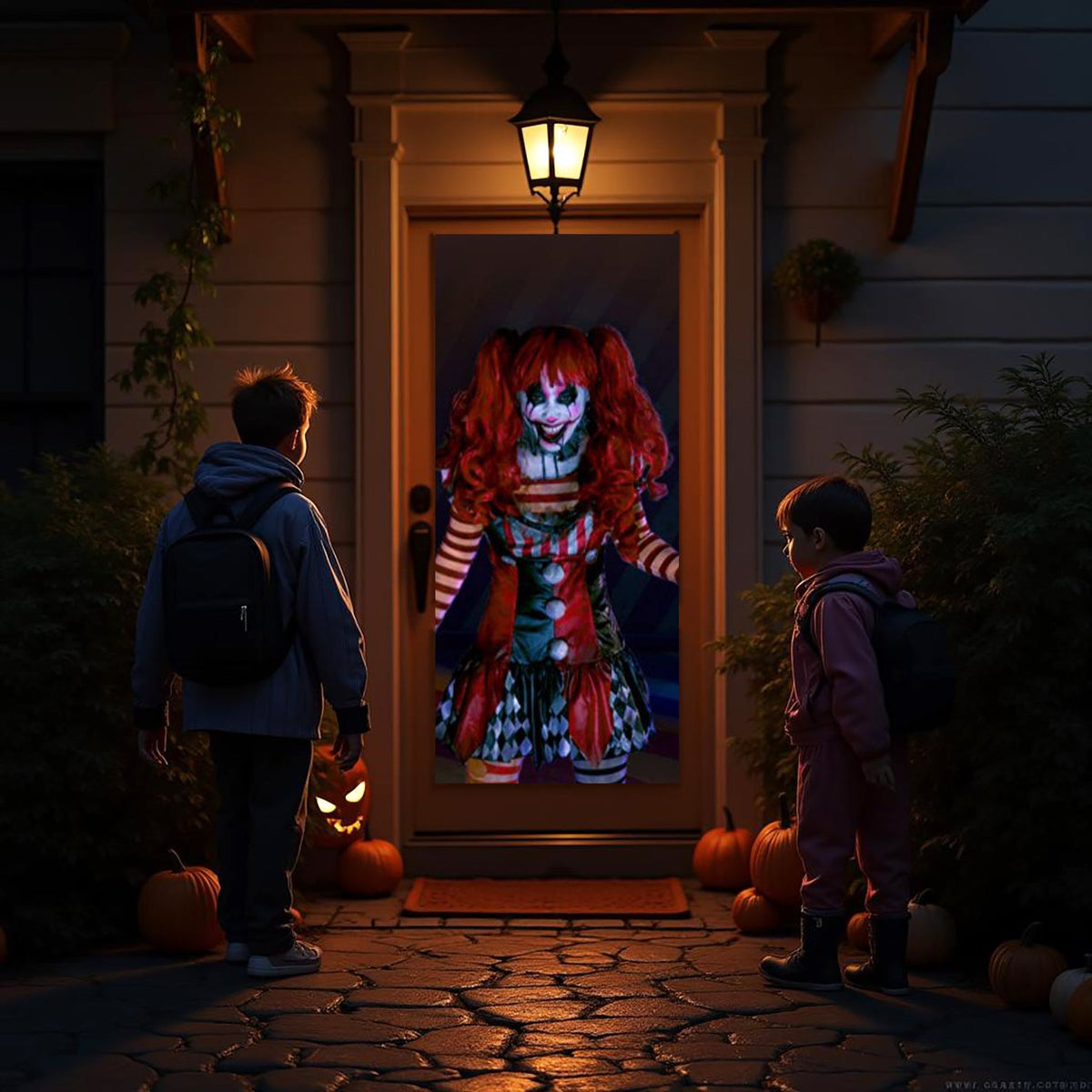 AtmosFX Halloween Digital Decoration USB - Creepy Clowns USB + 48" x 72" Projection Screen