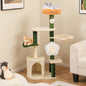 Cute Flower Cat Tree Modern Kitty Tower with Plush Top Perch-Multicolor