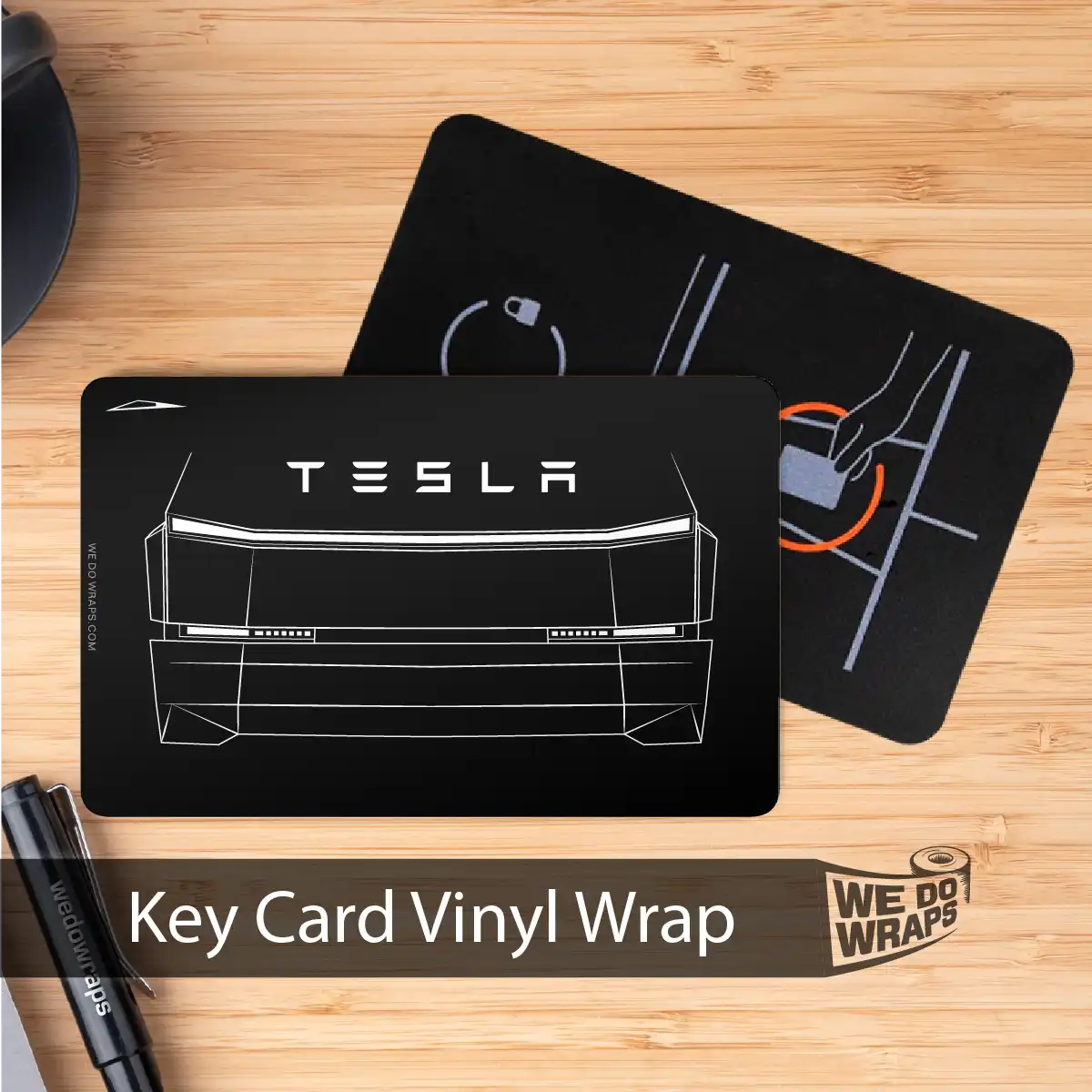 Cybertruck Front Outline | NFC Key Card Wrap