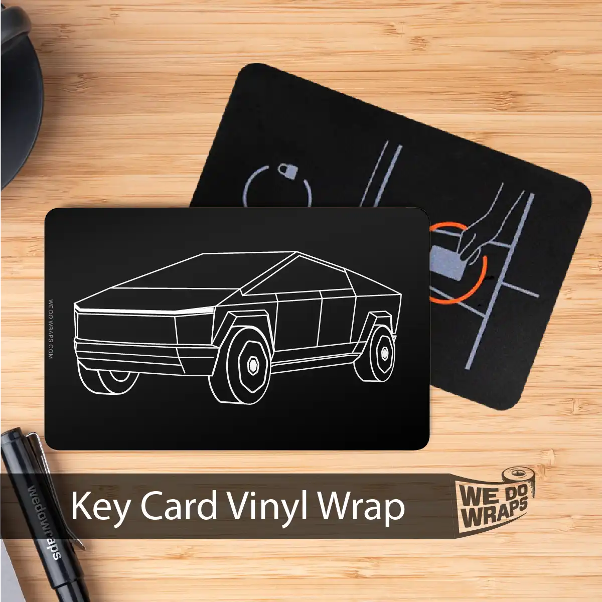 Cybertruck Profile Line Art | NFC Key Card Wrap